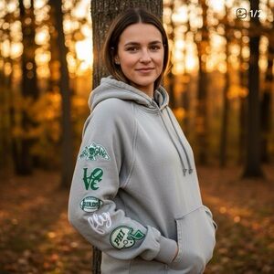 Zenana Outfitters Gray Hoodie Philadelphia Eagles Accents